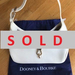 Dooney & Bourke Logo Lock Leather Crescent Hobo